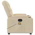 vidaXL Fauteuil inclinable de massage crème tissu