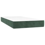 vidaXL Sommier à lattes de lit matelas et LED Vert foncé 100x200 cm