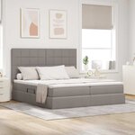 vidaXL Lit de Rangement Taupe 200 x 200 cm Cuir synthétique