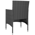 vidaXL Jeu de chaise et tabouret de jardin 4 Pièces Résine tressée Noir