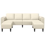 Sofa en tissu avec coussin Crème 208 cm Tissu en velours côtelé
