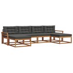 vidaXL Ensemble de canapés d'extérieur 6 Pièces Naturel et Anthracite