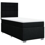 vidaXL Sommier à lattes de lit avec matelas Noir 90x200 cm Tissu