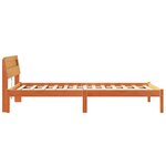 vidaXL Cadre de lit avec tête de lit Brun cire 100 x 200 cm Pin massif