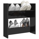 vidaXL Armoire à chaussures murale noir brillant bois d'ingénierie
