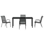 vidaXL Ensemble de salle à manger pour jardin 5 Pièces Noir