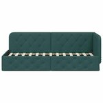 vidaXL Cadre de lit d'angle Vert foncé 80 x 200 cm tissu