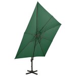 vidaXL Parasol déporté avec double toit 300x300 cm vert