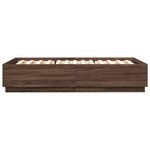 vidaXL Cadre de lit avec lumières LED chêne marron 120x200 cm