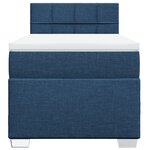vidaXL Sommier à lattes de lit avec matelas Bleu 100x200 cm Tissu