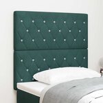 vidaXL Tête de Lit LED Argyle Manuel Vert foncé 90 cm Velours