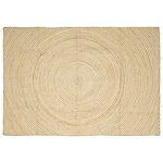 vidaXL Tapis Naturel et Blanc 160 x 230 cm Jute