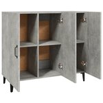 vidaXL Buffet gris béton 90x34x80 cm bois d'ingénierie