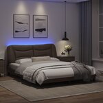 vidaXL Cadre de lit avec lumières LED marron 160x200 cm similicuir