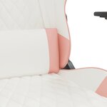 vidaXL Chaise de jeu de massage avec repose-pied Blanc&Rose Similicuir