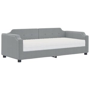 vidaXL Lit de jour avec matelas gris clair 80x200 cm tissu