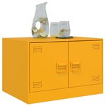 vidaXL Table basse Jaune moutarde 67x50x44 cm acier