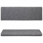 vidaXL Tapis de marches d'escalier 5 Pièces Gris 65x21x4 cm Aiguilleté