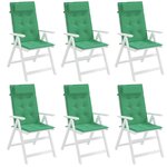 vidaXL Coussins de chaise à dossier haut lot de 6 vert tissu oxford