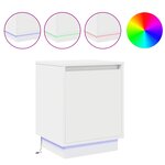 vidaXL Table de chevet avec lumières LED Blanche 39x34 5x50 cm