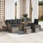 vidaXL Ensemble de canapé de jardin 10 Pièces Gris Gris foncé