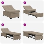 vidaXL Canapé-lit escamotable Taupe 194 x 67 x 82 cm Microfibre