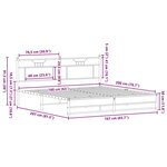 vidaXL Cadre de lit sans matelas chêne fumé 160x200 cm bois ingénierie