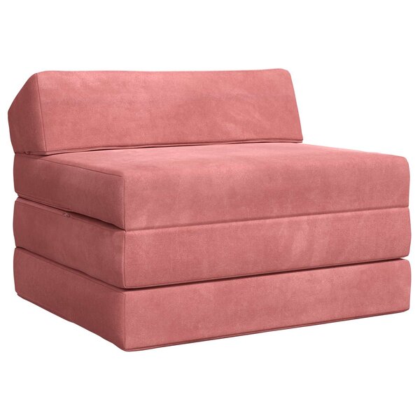 vidaXL Canapé-lit pliable Rose 200 x 70 x 10 cm Velours