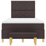 vidaXL Lit à ressorts avec matelas et banc brun foncé 120x200 cm en tissu