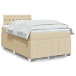 vidaXL Sommier à lattes de lit avec matelas Crème 120x200 cm Tissu