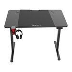 Bureau table poste de travail électrique à hauteur réglable assis debout plateau rectangulaire 120 x 60 cm noir 03_0009082