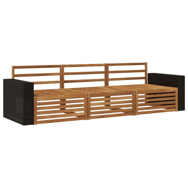 vidaXL Ensemble de canapés d'extérieur 3 Pièces Naturel