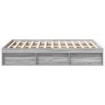 vidaXL Cadre de lit sans matelas sonoma gris 135x190 cm
