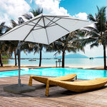 Pied de parasol déporté base de lestage parasol déporté dim. 88L x 88l x 19H cm HDPE gris