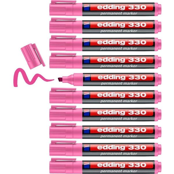Marqueur Permanent 330 Rose Pointe Biseau 1-5 mm x 10 EDDING