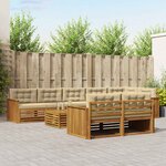 vidaXL Ensemble de canapés d'extérieur 9 Pièces Naturel et Beige