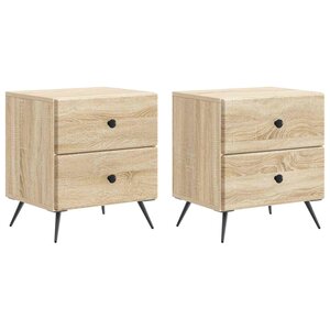 vidaXL Cabinet de chevet 2 pièces Chêne Sonoma 43 x 34 5 x 47 5 cm