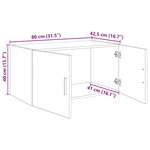 vidaXL Meuble mural Chêne noir 80 x 42.5 x 40 cm Bois d'ingénierie