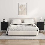 vidaXL Cabinet de chevet avec tiroir 2 Pièces Chêne noir 42 x 41 x 61 cm