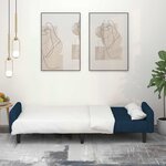 vidaXL Canapé-lit à 2 places Bleu Velours