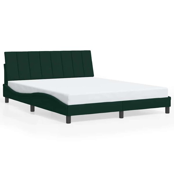 vidaXL Cadre de lit sans matelas Hanko vert foncé 160x200 cm velours