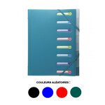 Trieur polypropylène 3 rabats Opaque 8 compartiments Coloris Aléatoire EXACOMPTA
