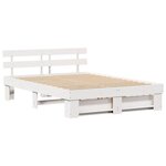 vidaXL Cadre de lit avec tiroir Blanc 140 x 200 cm Bois massif en pin