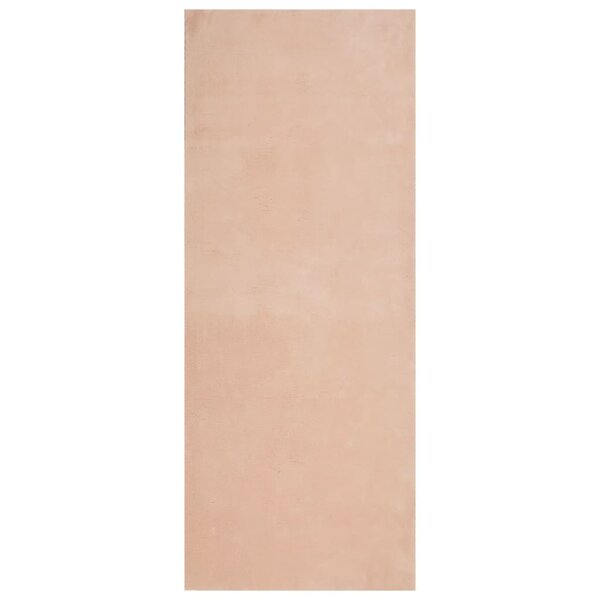 vidaXL Tapis HUARTE à poils courts doux lavable rouge clair 80x200 cm