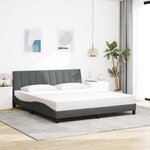 vidaXL Cadre de lit sans matelas gris foncé 180x200 cm tissu