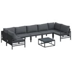 vidaXL Ensemble de canapé de jardin 8 Pièces Anthracite Acier
