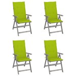 vidaXL Chaises inclinables de jardin lot de 4 et coussins Bois acacia