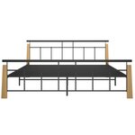 vidaXL Cadre de lit sans matelas métal bois de chêne massif 180x200 cm