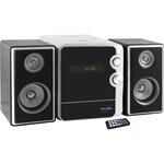 INOVALLEY CH17BTH Chaîne Hifi avec lecteur CD - Bluetooth 5.0 - 2x25W - Radio FM - Port USB 2.0 - Affichage LED - Noir et blanche