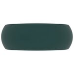 vidaXL Lavabo rond de luxe Vert foncé mat 40x15 cm Céramique